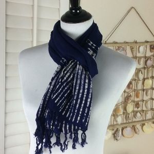 Liz Sinclair Navy/White Scarf